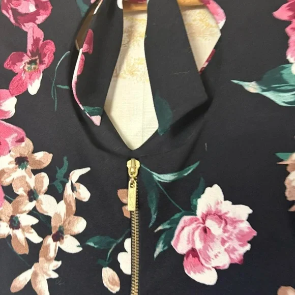 Y2k Premier Amour black rose floral semiformal cutout sheath midi cocktail dress - Picture 4 of 8